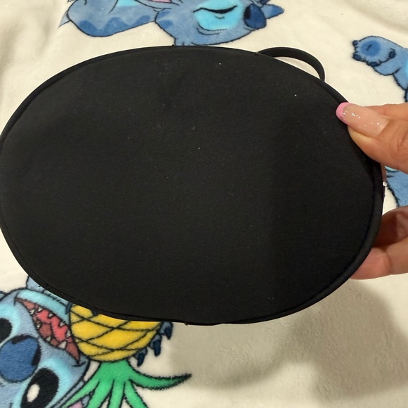 Vintage Y2K Black Mini Satin Handbag Button Trim Top Handle Bag 90s Party Purse - Picture 4 of 6